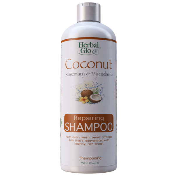 bottle of coconut rosemary macadamia repairing shampoo