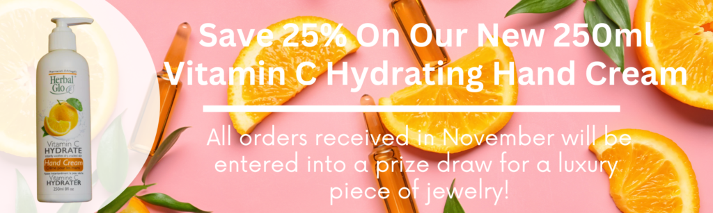 save 25% on our 250ml bottle of vitamin c hand cream