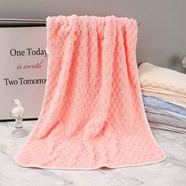pink triangle hair towel
